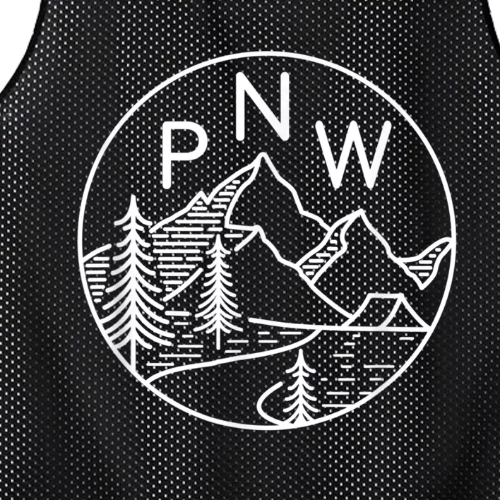 PNW Pacific Northwest Outdoors Trees Mountain Mesh Reversible Basketball Jersey Tank