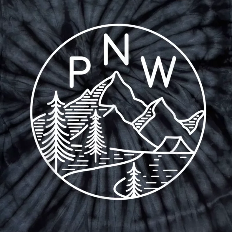 PNW Pacific Northwest Outdoors Trees Mountain Tie-Dye T-Shirt