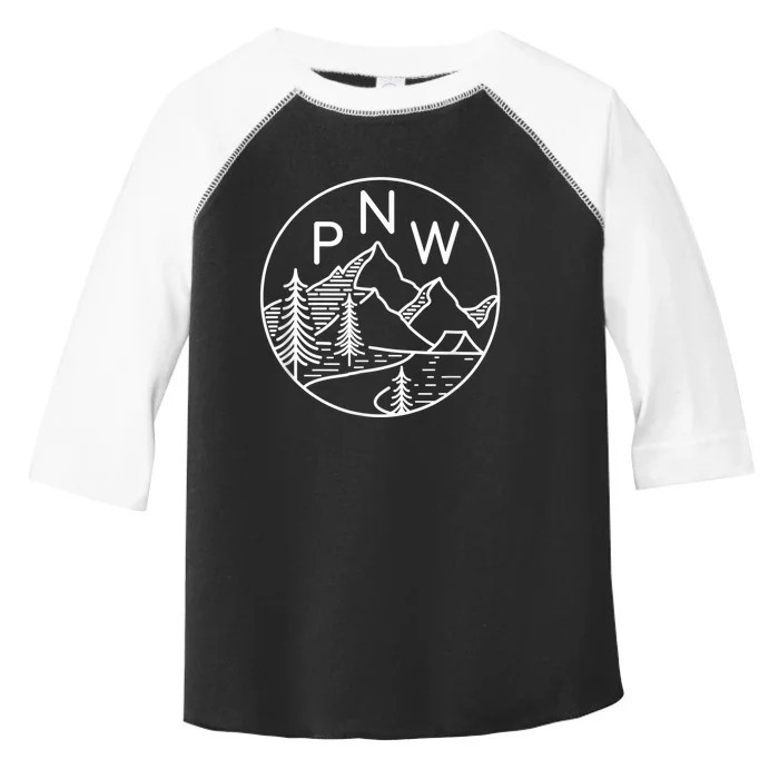 PNW Pacific Northwest Outdoors Trees Mountain Toddler Fine Jersey T-Shirt