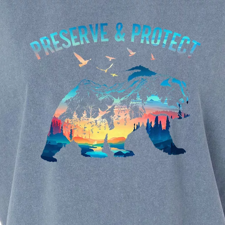 Preserve & Protect National Park Nature Forest Bear Wildlife Garment-Dyed Women's Muscle Tee