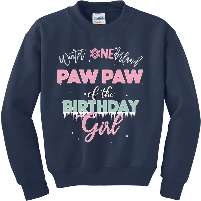 Paw Paw Of The Birthday Winter Onederland Family Kids Sweatshirt