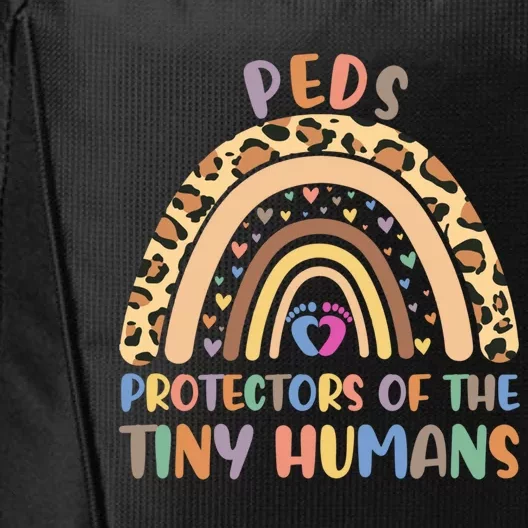 Peds Protectors Of Tiny Hu Rainbow Pediatrics Nurse Meaningful Gift City Backpack