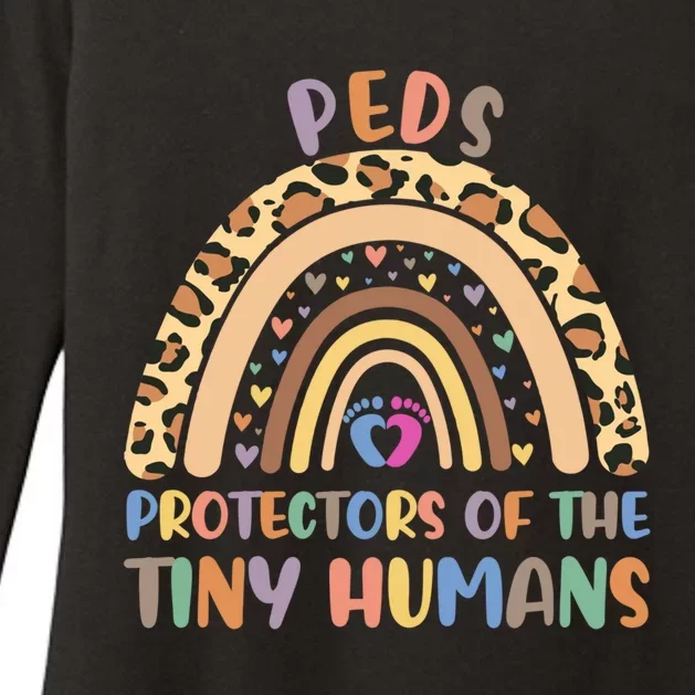 Peds Protectors Of Tiny Hu Rainbow Pediatrics Nurse Meaningful Gift Womens CVC Long Sleeve Shirt