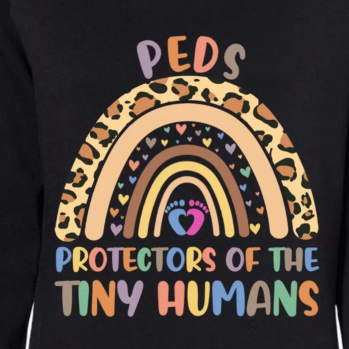 Peds Protectors Of Tiny Hu Rainbow Pediatrics Nurse Meaningful Gift Womens California Wash Sweatshirt