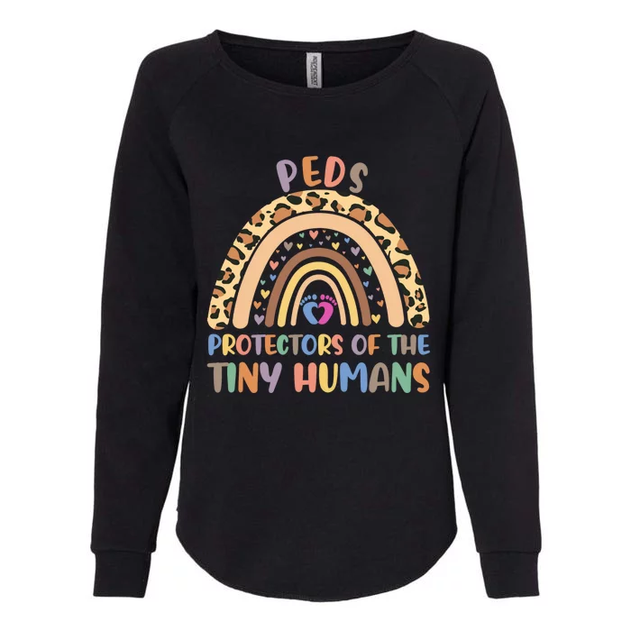 Peds Protectors Of Tiny Hu Rainbow Pediatrics Nurse Meaningful Gift Womens California Wash Sweatshirt