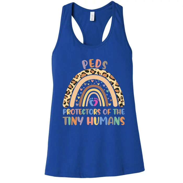 Peds Protectors Of Tiny Hu Rainbow Pediatrics Nurse Meaningful Gift Women's Racerback Tank