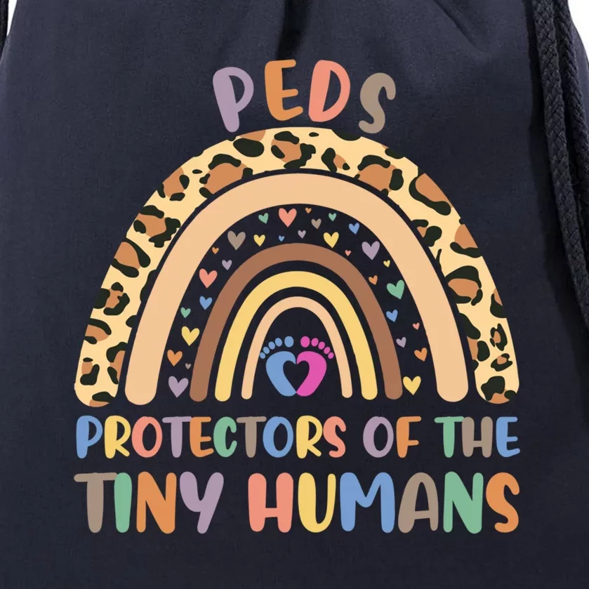 Peds Protectors Of Tiny Hu Rainbow Pediatrics Nurse Meaningful Gift Drawstring Bag