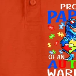 Proud Papaw Of An Autism Warrior Dinosaur Gift Dry Zone Grid Performance Polo