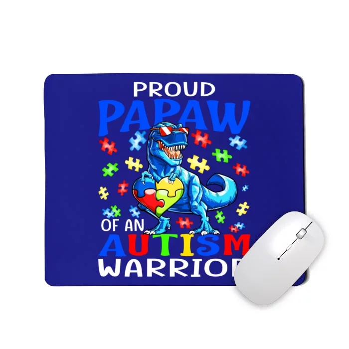 Proud Papaw Of An Autism Warrior Dinosaur Gift Mousepad