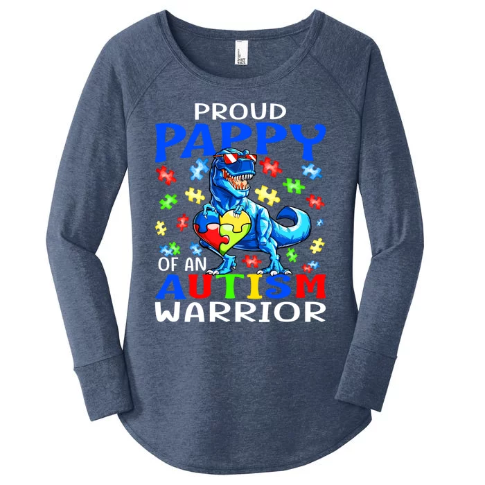 Proud Pappy Of An Autism Warrior Dinosaur Great Gift Women's Perfect Tri Tunic Long Sleeve Shirt