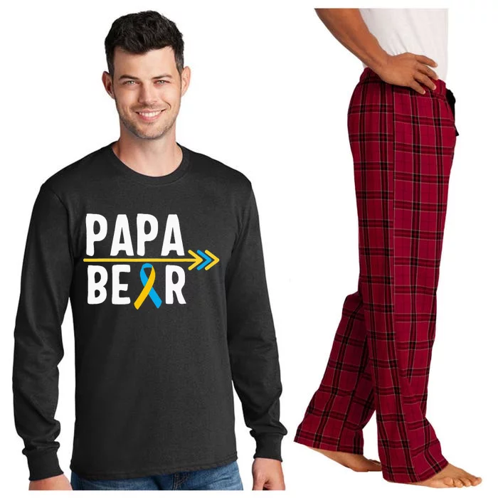 Proud Papa Of Down Syndrome Warrior Awareness Trisomy 21 Long Sleeve Pajama Set