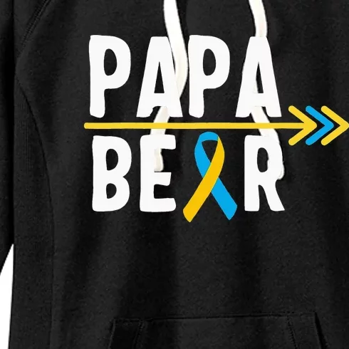 Proud Papa Of Down Syndrome Warrior Awareness Trisomy 21 Women's Fleece Hoodie