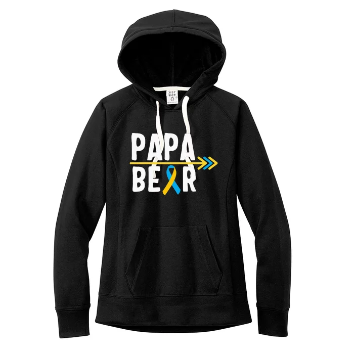 Proud Papa Of Down Syndrome Warrior Awareness Trisomy 21 Women's Fleece Hoodie