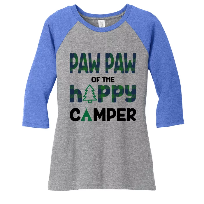 Paw Paw Of Happy Camper 1st Birthday Paw Paw Gift Women's Tri-Blend 3/4-Sleeve Raglan Shirt