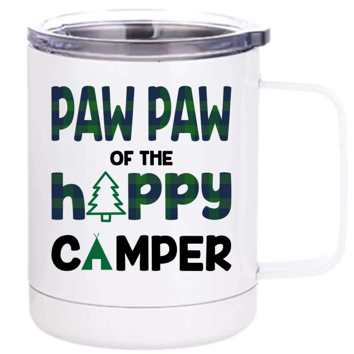 Paw Paw Of Happy Camper 1st Birthday Paw Paw Gift Front & Back 12oz Stainless Steel Tumbler Cup