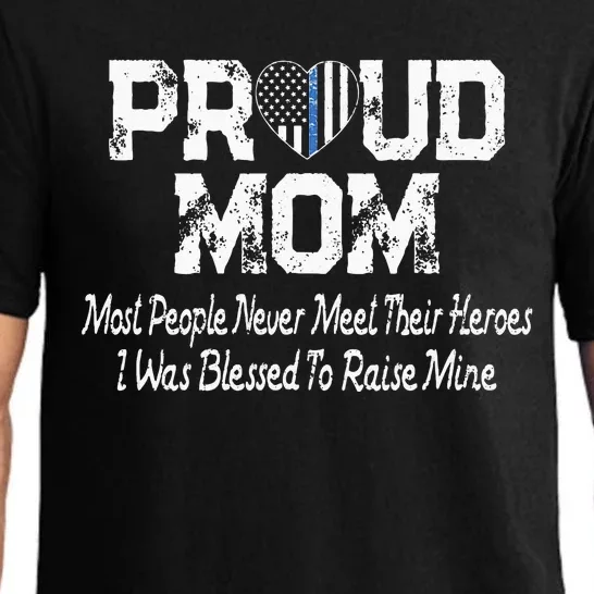 Proud Police Officer Mom Thin Blue Line Mother Gift Pajama Set