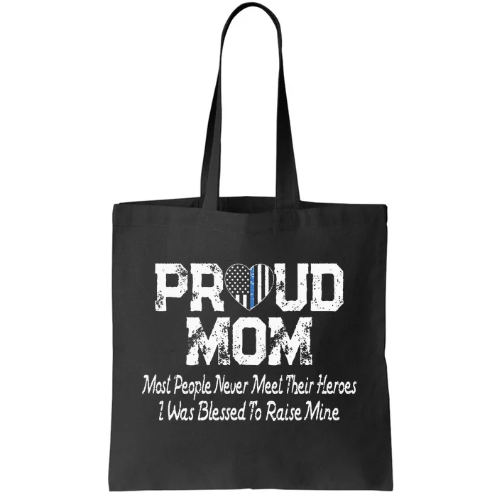 Proud Police Officer Mom Thin Blue Line Mother Gift Tote Bag