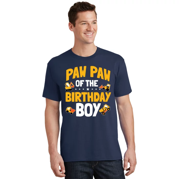 Paw Paw Of The Birthday Boy Construction Worker Bday Party T-Shirt