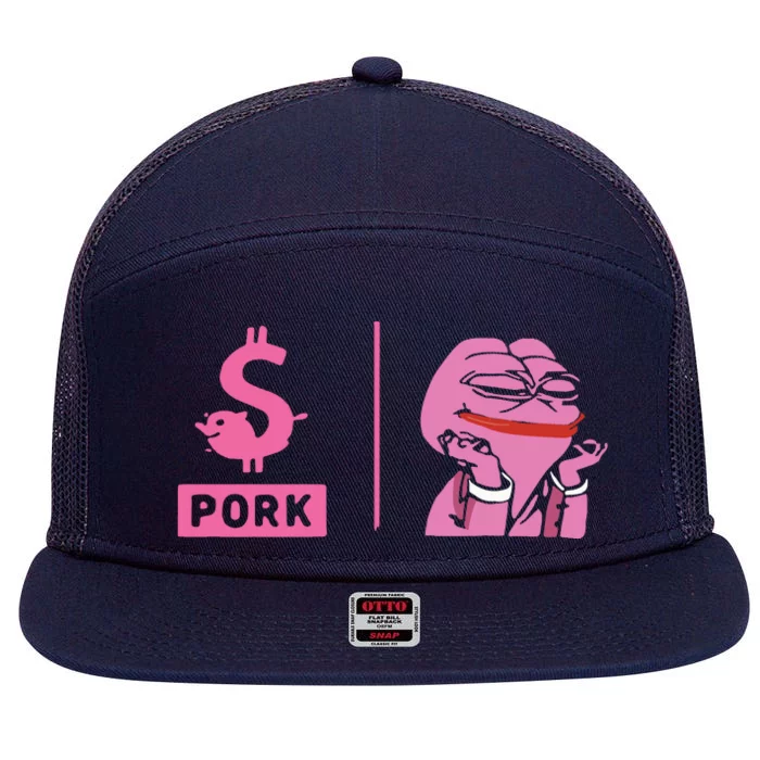 $Pork 7 Panel Mesh Trucker Snapback Hat