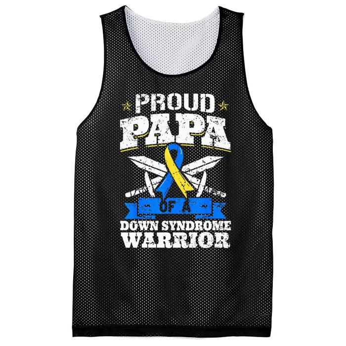 Proud Papa Of A Down Syndrome Warrior Downs Trisomy 21 Dad Mesh Reversible Basketball Jersey Tank