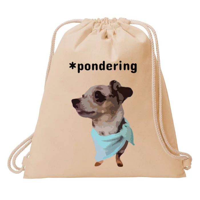 Pondering Drawstring Bag