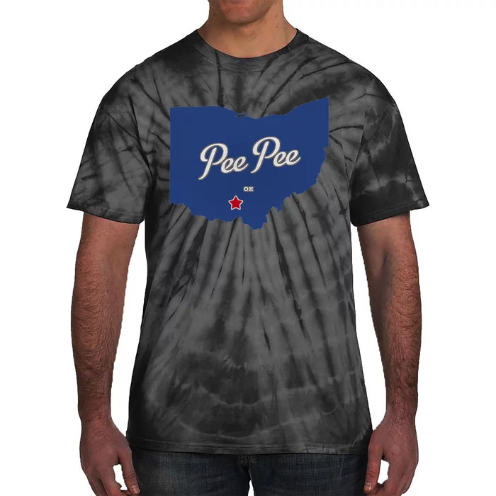 Pee Pee Ohio OH Map Tie-Dye T-Shirt