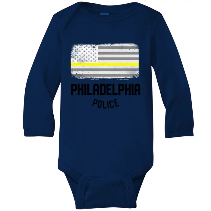 Philadelphia Police Officer Pennsylvania Police Gift Baby Long Sleeve Bodysuit