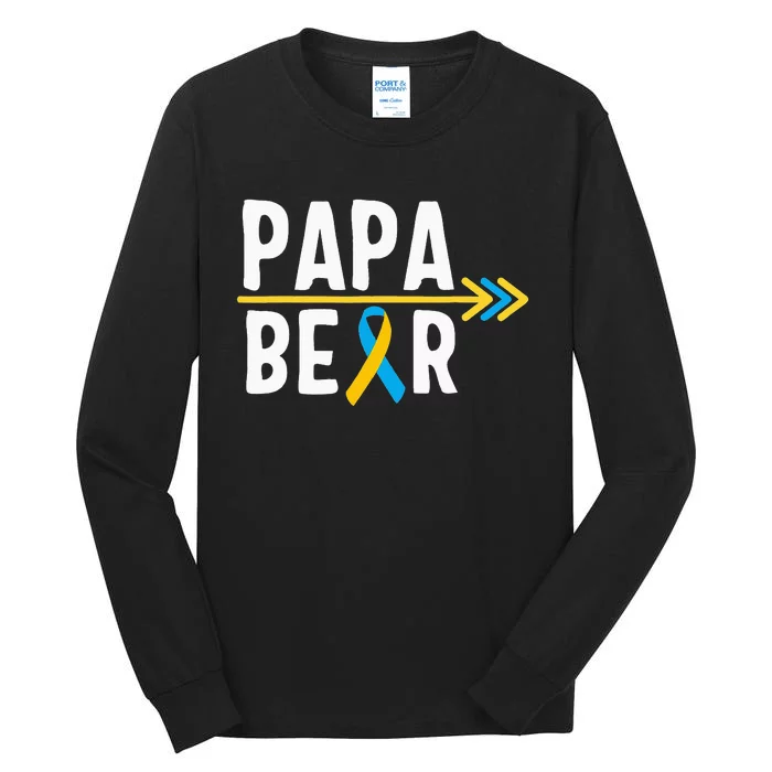 Proud Papa Of Down Syndrome Warrior Awareness Trisomy 21 Tall Long Sleeve T-Shirt