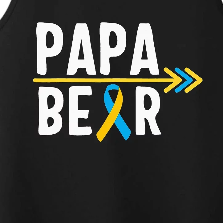 Proud Papa Of Down Syndrome Warrior Awareness Trisomy 21 Performance Tank