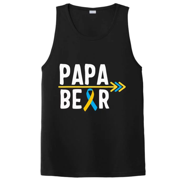 Proud Papa Of Down Syndrome Warrior Awareness Trisomy 21 Performance Tank