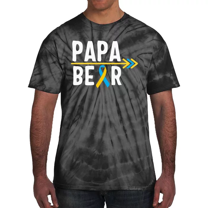 Proud Papa Of Down Syndrome Warrior Awareness Trisomy 21 Tie-Dye T-Shirt