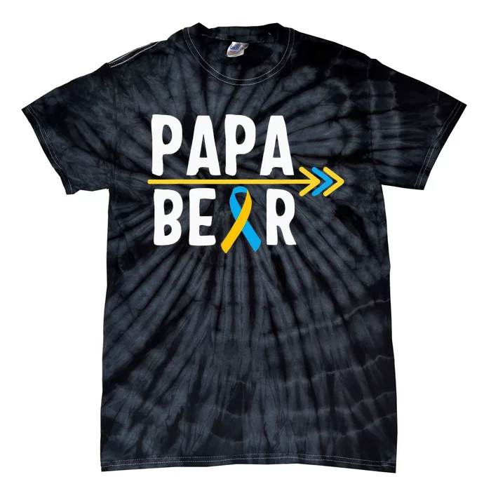 Proud Papa Of Down Syndrome Warrior Awareness Trisomy 21 Tie-Dye T-Shirt