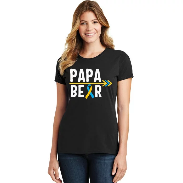 Proud Papa Of Down Syndrome Warrior Awareness Trisomy 21 Women's T-Shirt