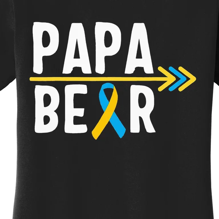 Proud Papa Of Down Syndrome Warrior Awareness Trisomy 21 Women's T-Shirt