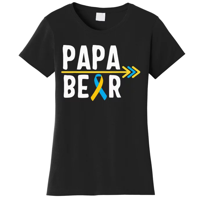 Proud Papa Of Down Syndrome Warrior Awareness Trisomy 21 Women's T-Shirt