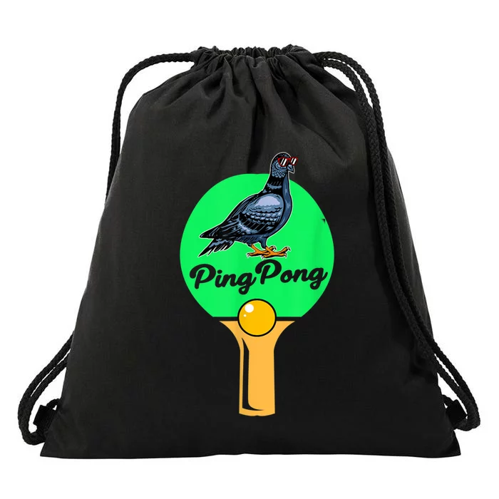 Pigeon Ping Pong Drawstring Bag