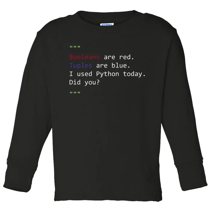 Python Poem Toddler Long Sleeve Shirt