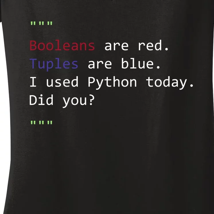 Python Poem Women's V-Neck T-Shirt