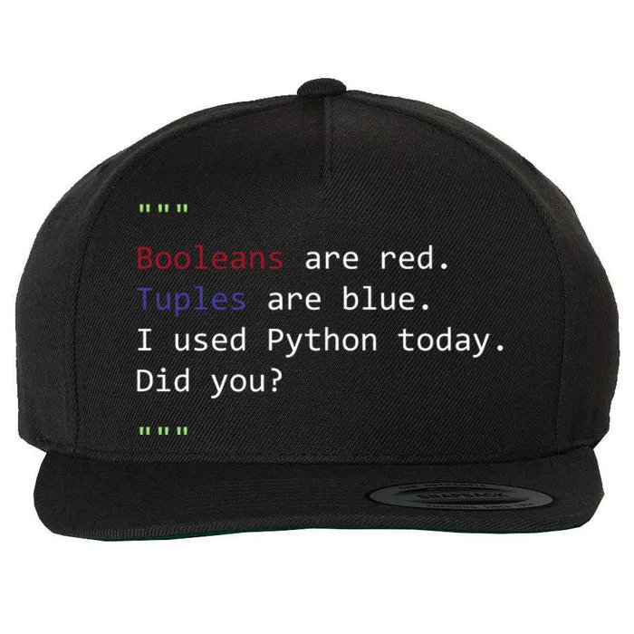 Python Poem Wool Snapback Cap