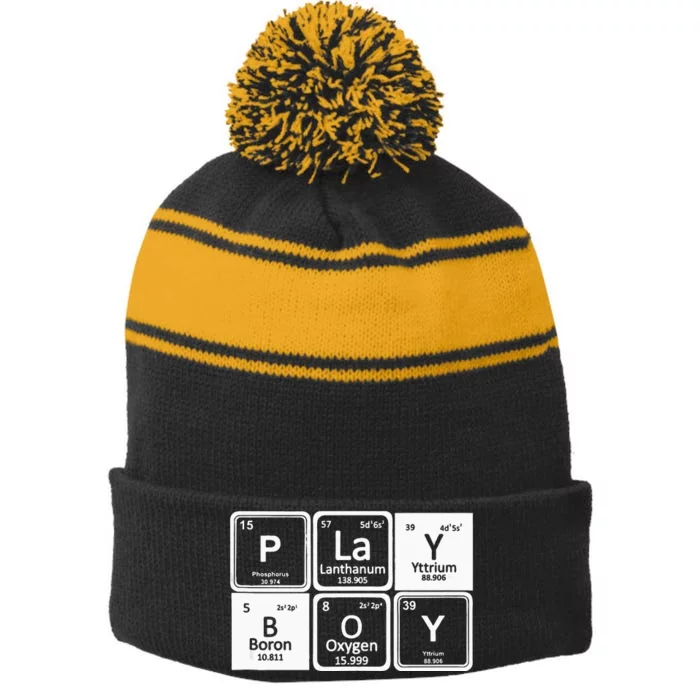 Play Periodic Profession Career Worker Stripe Pom Pom Beanie