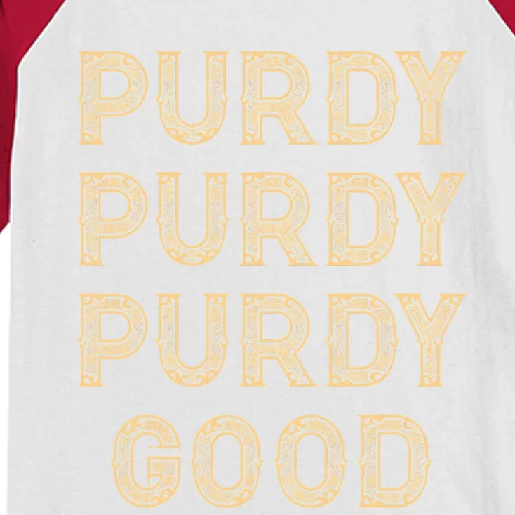 Purdy Purdy Purdy Good Meme Kids Colorblock Raglan Jersey