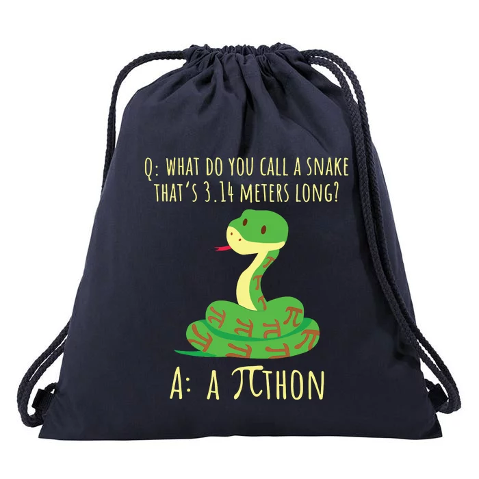 Python Pithon Pi Symbol Funny Math Teacher Pi Day Drawstring Bag