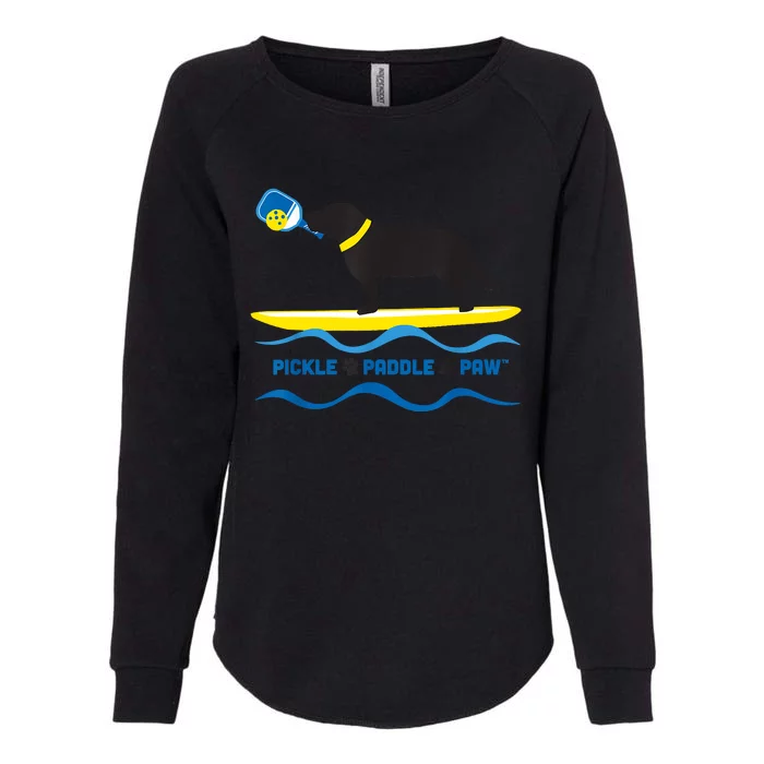 Pickle Paddle Paw Dog Paddling And Playing Pickleball Womens California Wash Sweatshirt