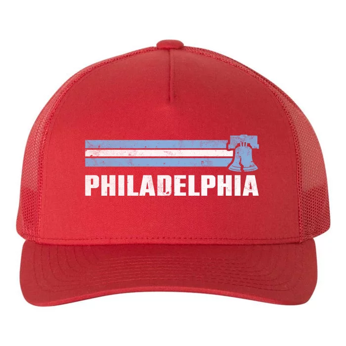 Philly Philadelphia Baseball Retro Vintage Stripes Yupoong Adult 5-Panel Trucker Hat