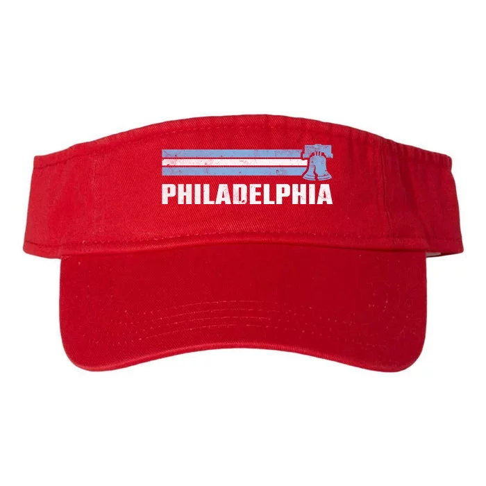 Philly Philadelphia Baseball Retro Vintage Stripes Valucap Bio-Washed Visor