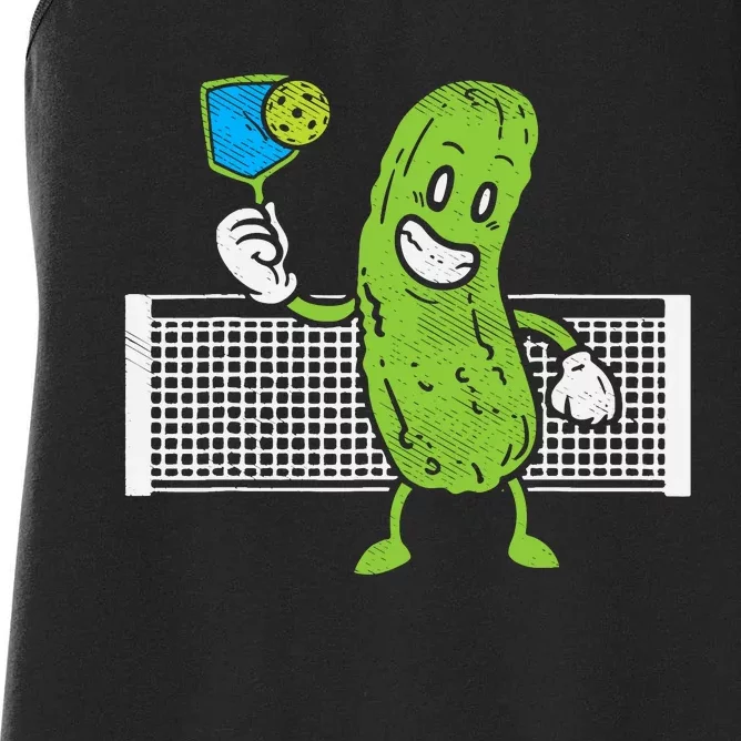 Pickle Playing Pickleball Funny Paddleball Gift Women's Racerback Tank