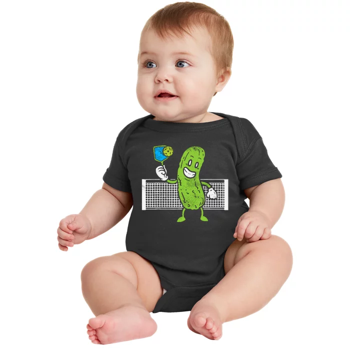 Pickle Playing Pickleball Funny Paddleball Gift Baby Bodysuit