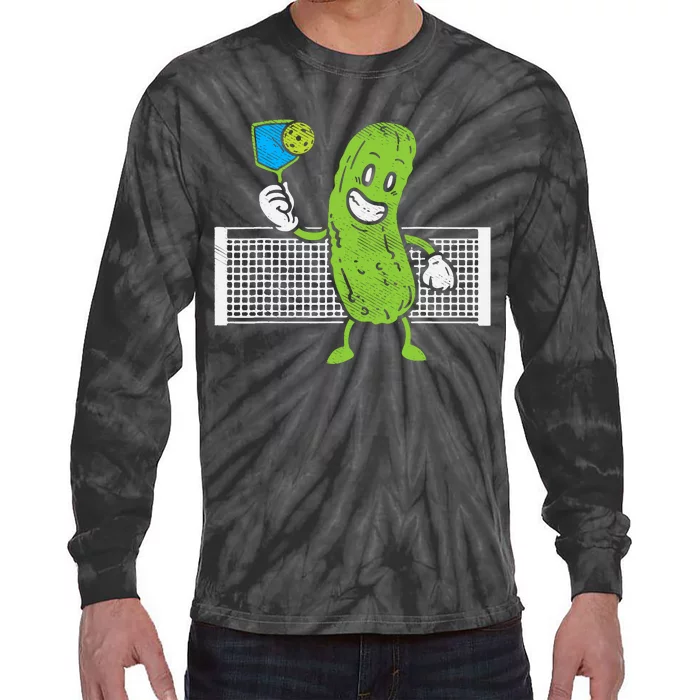 Pickle Playing Pickleball Funny Paddleball Gift Tie-Dye Long Sleeve Shirt