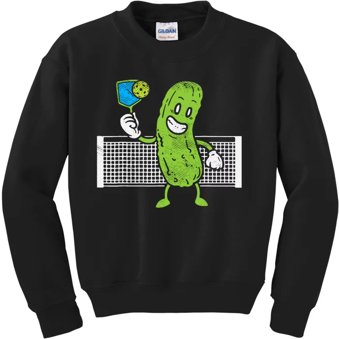 Pickle Playing Pickleball Funny Paddleball Gift Kids Sweatshirt