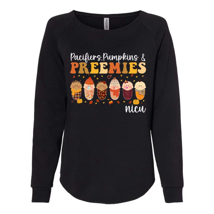 Pacifiers Pumpkins & Preemies Fall Autumn Thanksgiving Nicu Womens California Wash Sweatshirt